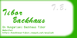 tibor backhaus business card